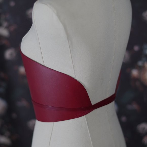 Dehanche Inspired Vachetta Leather Corset Belt with Thin Tie Straps - Picture 7 of 16